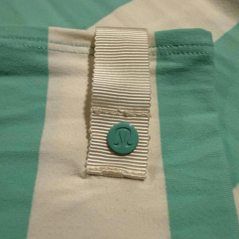 ✨ Lululemon Vinyasa Scarf – Teal & Cream Stripe ✨ spring light weight - Picture 4 of 7